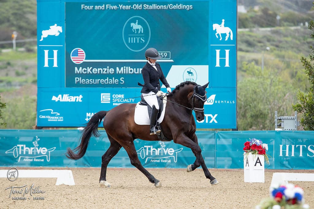 McKenzie Milburn riding at a HITS dressage competition